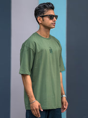 Alter Ego Hunter green Oversized Tee – Silicon Patch Edition