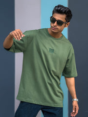 Alter Ego Hunter green Oversized Tee – Silicon Patch Edition