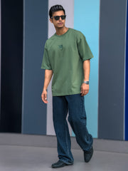 Alter Ego Hunter green Oversized Tee – Silicon Patch Edition