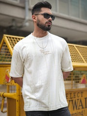 Brush stroke Half White Half Sleeve Tshirt