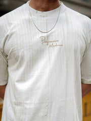 Brush stroke Half White Half Sleeve Tshirt