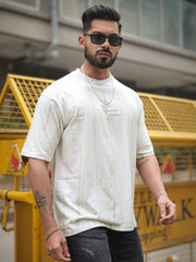 Brush stroke Half White Half Sleeve Tshirt