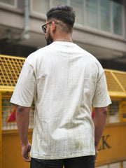 Brush stroke Half White Half Sleeve Tshirt