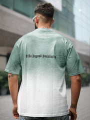 Ombre Effect HalfWhite Half Sleeve T-Shirt