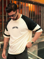 NewYork Cream Half Sleeve T-Shirt