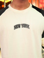 NewYork Cream Half Sleeve T-Shirt