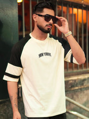 NewYork Cream Half Sleeve T-Shirt