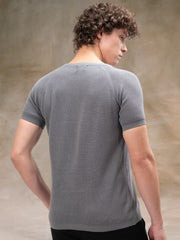 Interloop Flatknit Grey Half Sleeve T-Shirt