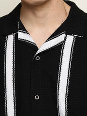 Miami Stripe Black Shirt