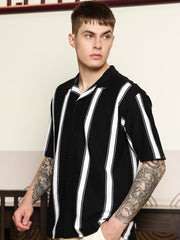 Miami Stripe Black Shirt