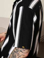 Miami Stripe Black Shirt