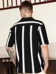 Miami Stripe Black Shirt