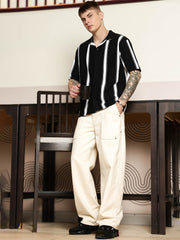 Miami Stripe Black Shirt