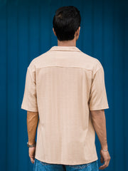 Matrix Knit Butterscotch Half Sleeve Shirt