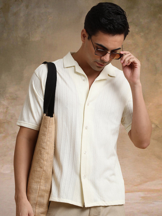 Ozone Cream Half Sleeve Shirt