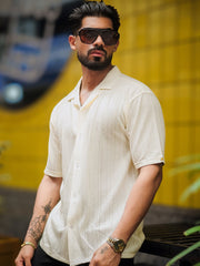 Ozone Cream Half Sleeve Shirt