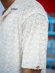 Puff Terry Cream Half Sleeve Shirt