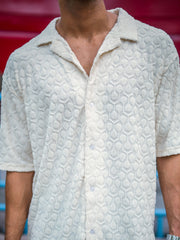 Puff Terry Cream Half Sleeve Shirt