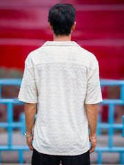 Puff Terry Cream Half Sleeve Shirt
