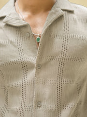 Rustic Knit Biscuit Half Sleeve Shirt