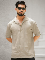 Rustic Knit Biscuit Half Sleeve Shirt