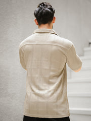 Rustic Knit Biscuit Half Sleeve Shirt