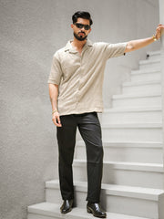 Rustic Knit Biscuit Half Sleeve Shirt