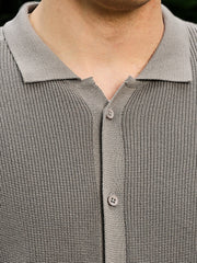 InterLoop Grey Full Sleeve Polo Sweater