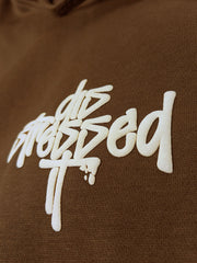 Disstressed Brown Full Sleeve Sweatshirt