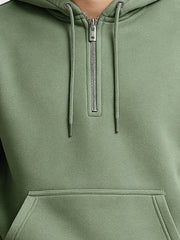 Cozy Cut Zipper Hoodie Full Sleeve Hunter Green Sweatshirt