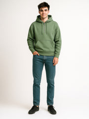 Cozy Cut Zipper Hoodie Full Sleeve Hunter Green Sweatshirt
