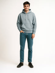 Cozy Cut Zipper Hoodie Full Sleeve Light Grey Sweatshirt