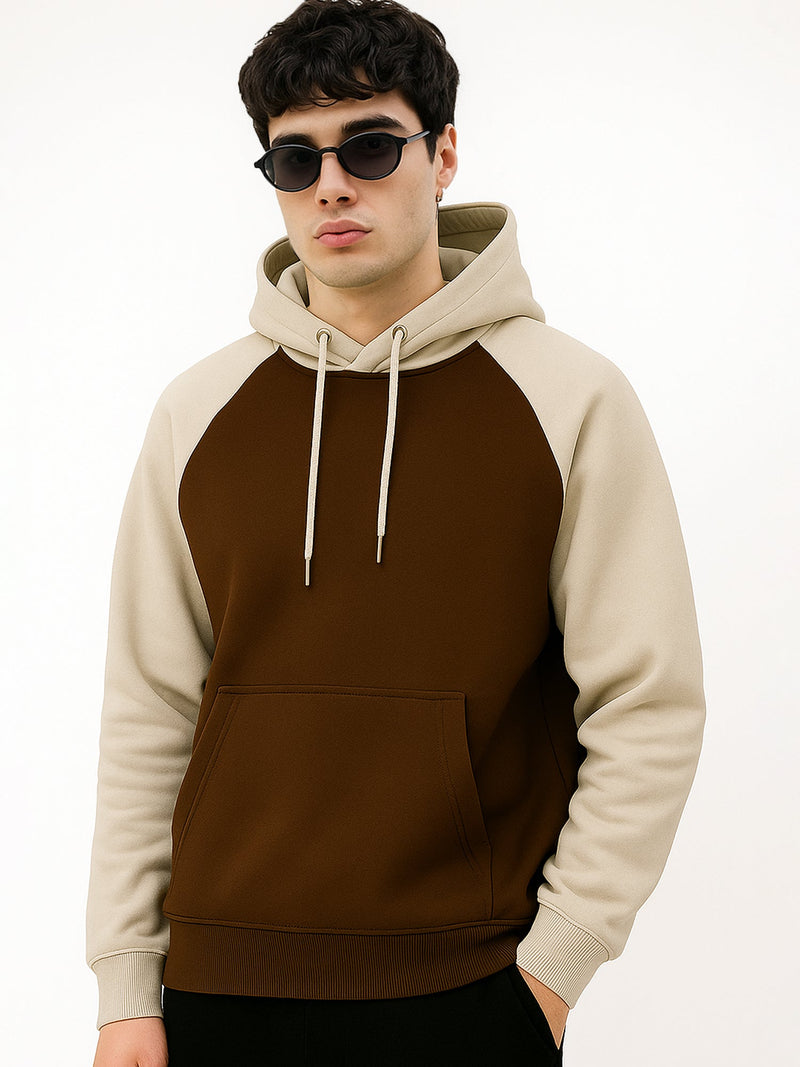 Biscuit colorblock hoodie full sleeve sweatshirt for men