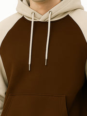 Colorblock Hoodie Full Sleeve Biscuit Sweatshirt