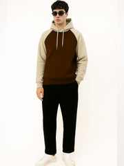 Colorblock Hoodie Full Sleeve Biscuit Sweatshirt