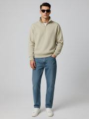 Cozy Cut Zipper Full Sleeve Biscuit Sweatshirt