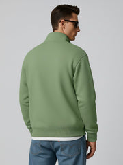 Cozy Cut Zipper Full Sleeve Hunter Green Sweatshirt