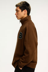 V Panel Brown Sweatshirt