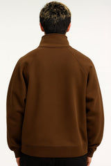 V Panel Brown Sweatshirt