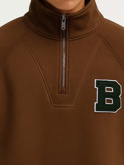 V Panel Brown Sweatshirt