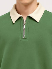 ColorBlock Hunter Green Sweatshirt