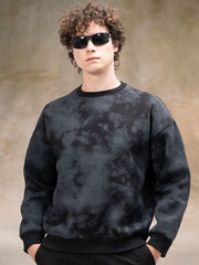 Spray Printed Black Sweatshirt