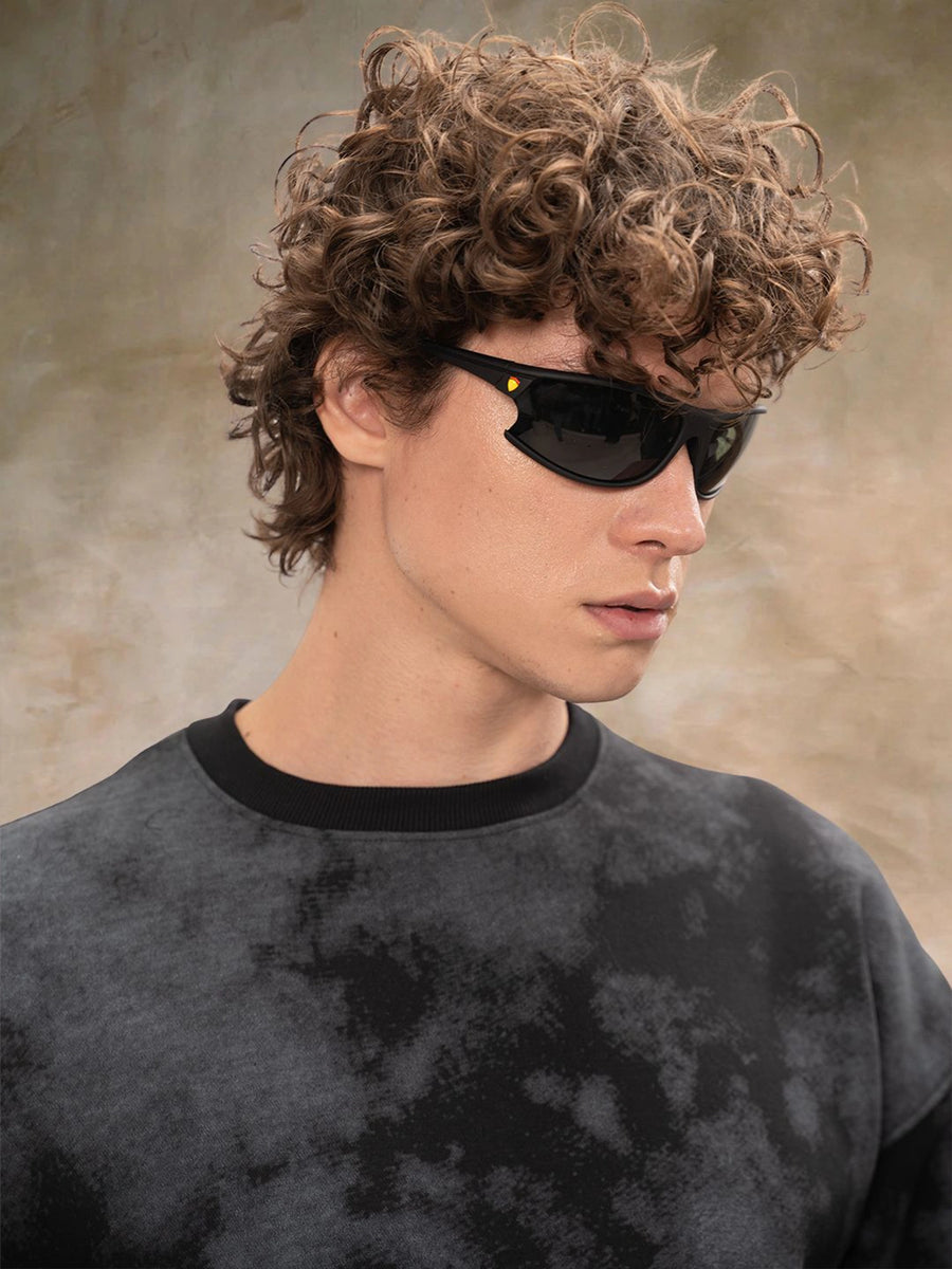 Spray Printed Black Sweatshirt