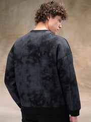 Spray Printed Black Sweatshirt