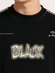 Black Printed Black Sweatshirt