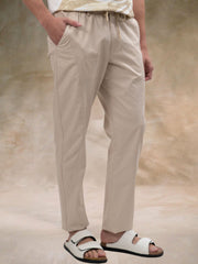 Cut & Sew Light Beige Trouser