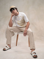 Cut & Sew Light Beige Trouser