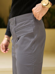 Ashton Button Light Grey Trouser