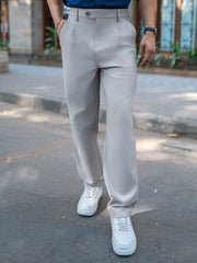Single Pleat Sky Blue Linen Trouser