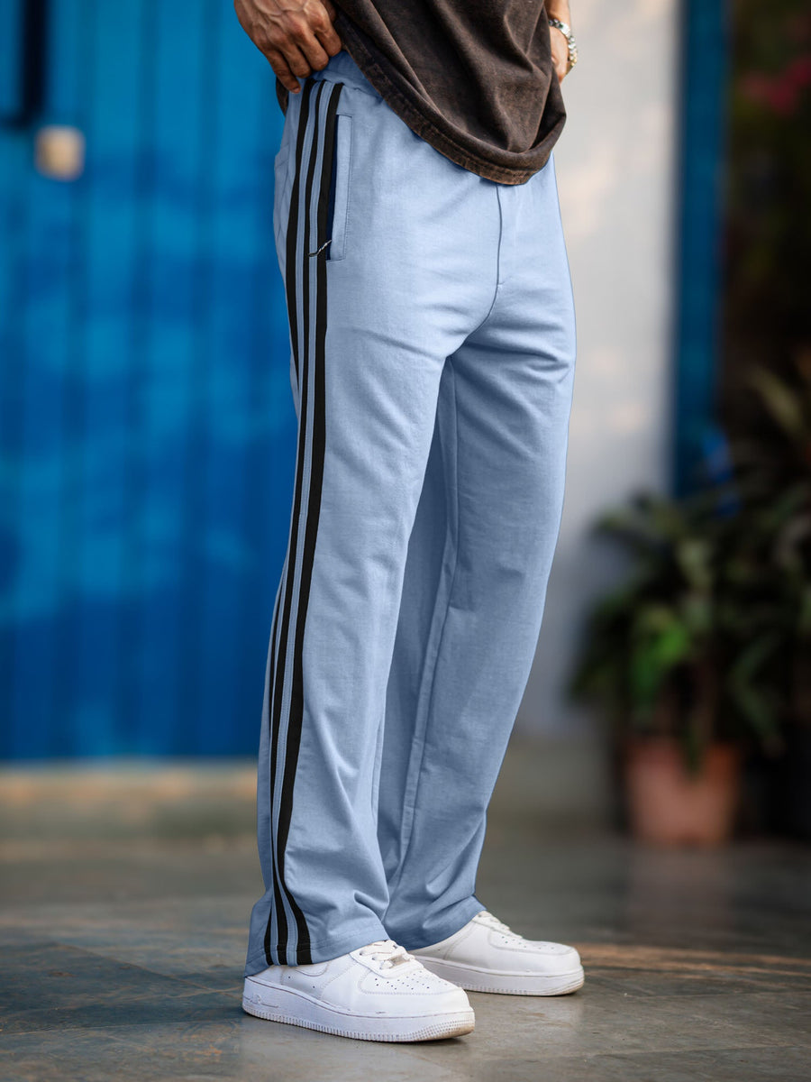 Baggy 3 Line Tape Light Grey & Brown Pant Pack of 2